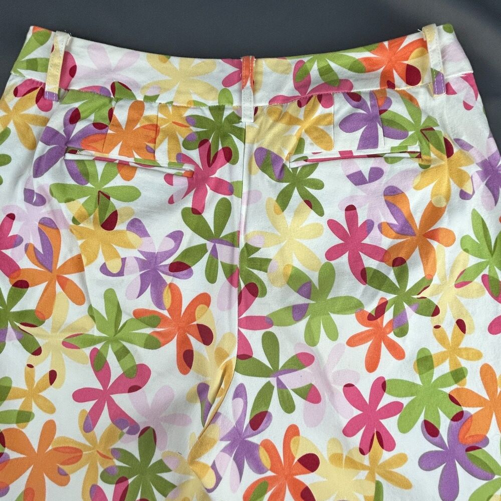 Talbots Flower Power Crazy Daisy Colorful Crop Dress Pants Size 10 - Picture 10 of 14